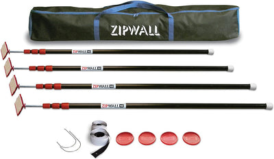 ZipWall 4-Pack ZipPole 10'/3-Meter Spring-Loaded Poles for Dust Barriers, ZP4