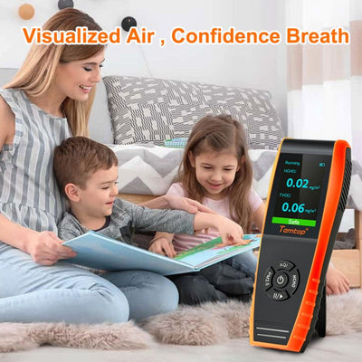 Temtop LKC-1000S+ 2. Air Quality Monitor for PM2.5 PM10 HCHO AQI Particles VOCs Humidity Temperature, Date Dxport