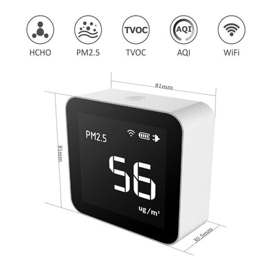Temtop M10i WiFi Air Quality Monitor for PM2.5 TVOC AQI HCHO Formaldehyde Detecting, Real Time Display, Data Recording