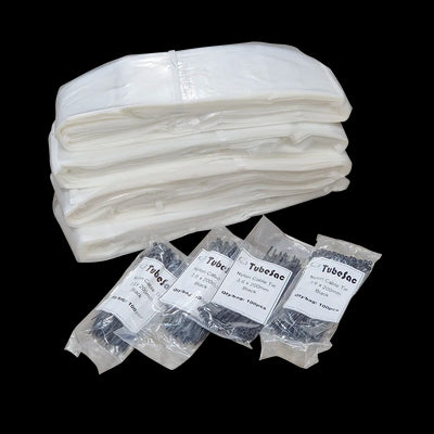 Tubesac DUSTY 22m, Extra thick Transparent LDPE, 4 Pack