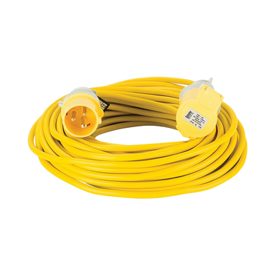 Defender Extension Lead Yellow 1.5mm2 16A 25m - 110V