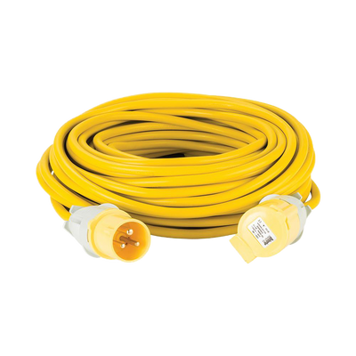 Defender Extension Lead Yellow 2.5mm2 16A 25m - 110V