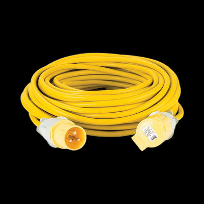 Defender Extension Lead Yellow 2.5mm2 16A 25m - 110V