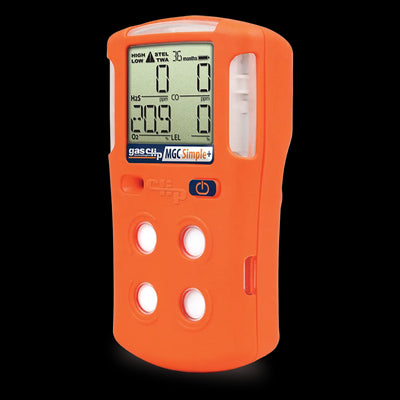 GCT MGC Simple Plus multi gas detector for H₂S, CO, O₂ and LEL with 3-year runtime and no charging or calibration required