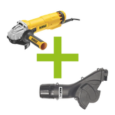 MAXVAC Dust Shroud & DeWALT DWE4206-GB 115mm Angle Grinder Package, Pre-Installed