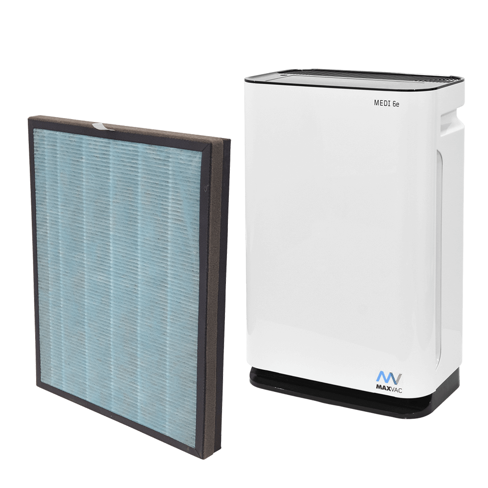HEPA UVC Air Purifier MAXVAC Medi® 6e with Variable Airflow 450m3/h