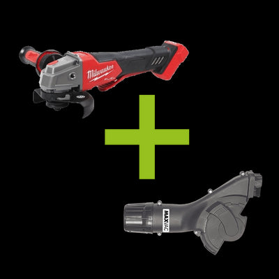 MAXVAC AGS-125 & Milwaukee M18FSAGV115XPDB 115mm Angle Grinder Package, Pre-Installed