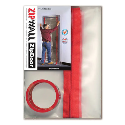 ZipWall Standard Door Kit ZDS, Red, 4' X 7'