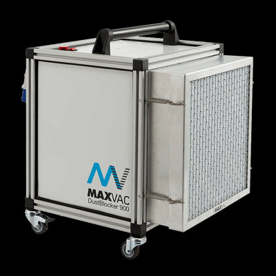 Powerful Industrial Airborne Dust Extractor used in construction, woodwork shops, DIY and renovations - MAXVAC Dustblocker 900 Air Scrubber Cleaner with 900m3/hr Air Flow - Dust Arrest